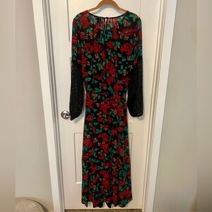 Colorful torrid dress with lace sleeves and slip